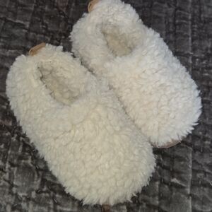 Faux Fur Toddler Slippers - Cream Size 7